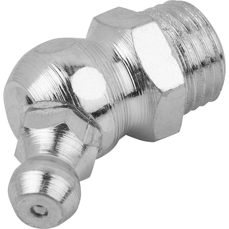 Kipp Conical Grease Nipple Angled 45°, D=M06X1, Form:B, Steel, Hexagon K1132.1206100
